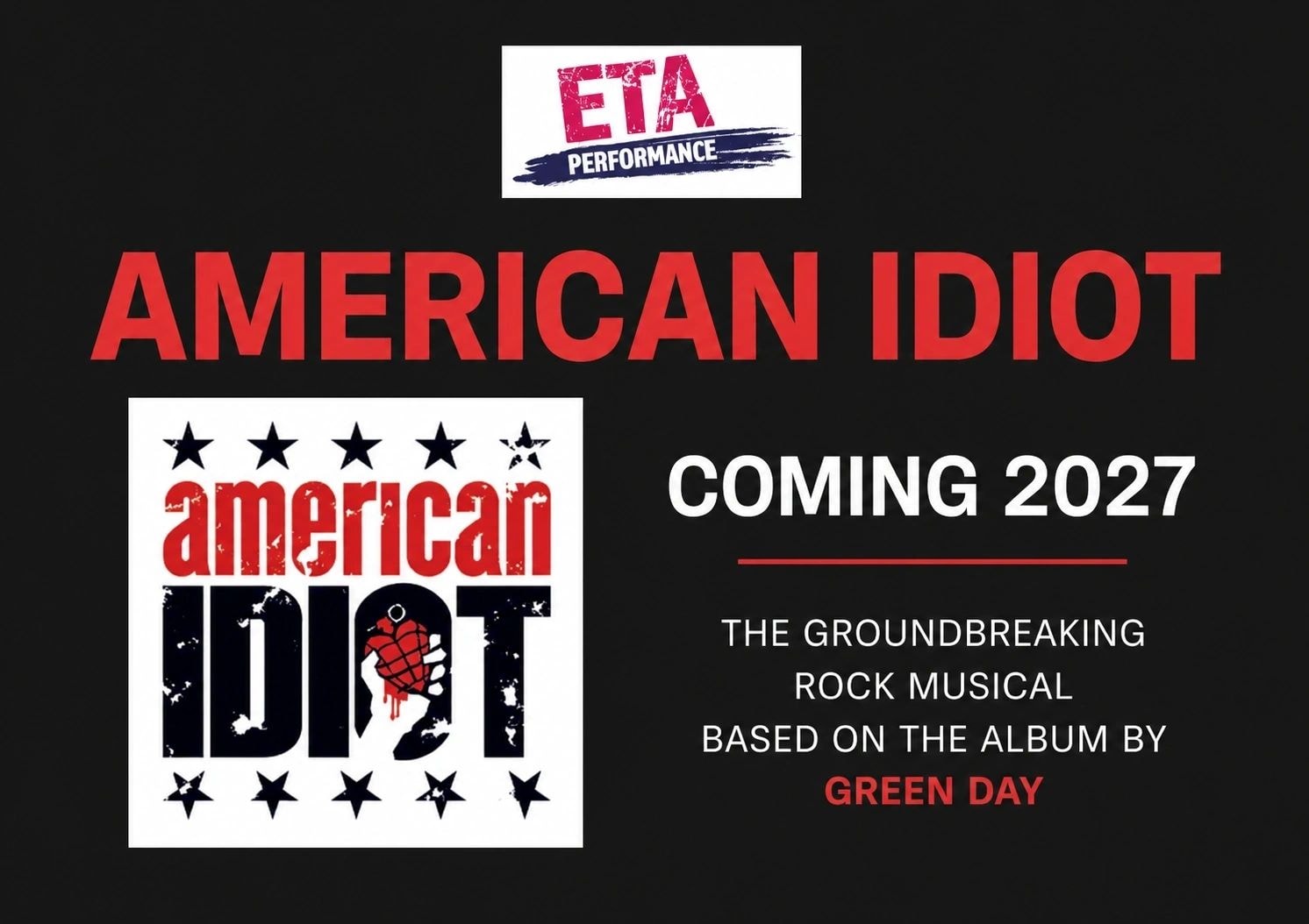 American Idiot — coming soon from Essex Theatre Arts Performance